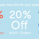 0% off $200+ orders, 20% off $100+, and 15% off everything at ModCloth
